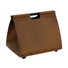 Eco-leather firewood bag with wheels Made in Italy - Snail Viadurini
