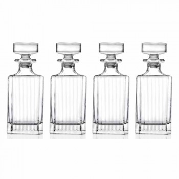 4-Piece Square Design Eco Crystal Whiskey Bottles - Senzatempo