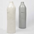 Luxury Design White and Gray Porcelain Bottles 2 Unique Pieces - Arcivero Viadurini
