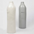 Luxury Design White and Gray Porcelain Bottles 2 Unique Pieces - Arcivero
