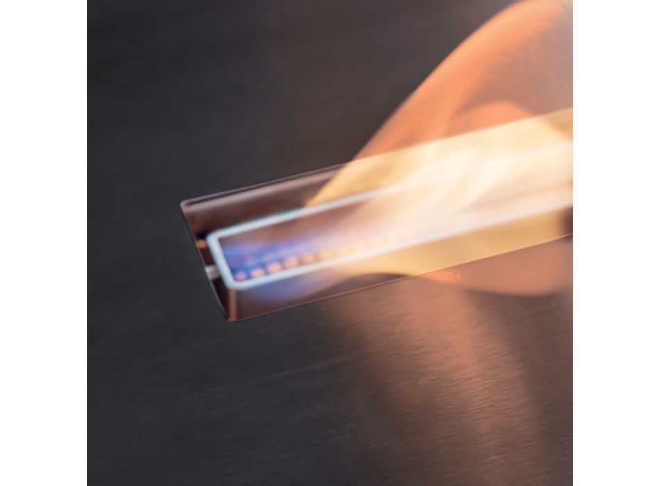 Stainless Steel Bioethanol Burner for Linear Fireplace Made in Italy - Brandon Viadurini