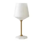 Wine Glass in Satin White Carrara Marble and Brass Design - Caglio Viadurini
