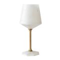 Wine Glass in Satin White Carrara Marble and Brass Design - Caglio