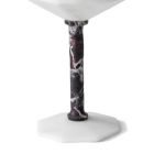 Wine Glass in Satin White Carrara Marble and Red Levanto - Caglio Viadurini