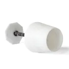 Wine Glass in Satin White Carrara Marble and Red Levanto - Caglio Viadurini