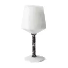 Wine Glass in Satin White Carrara Marble and Red Levanto - Caglio Viadurini