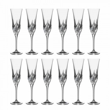 Champagne Flute Glass in Ecological Crystal Decorated 12 Pieces - Advent