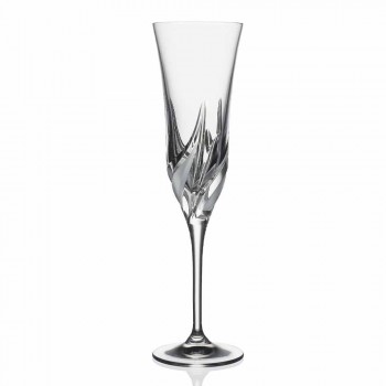 Champagne Flute Glass in Ecological Crystal Decorated 12 Pieces - Advent