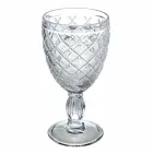 Wine or Water Goblet in Colored or Transparent Glass with Decorations, 12 Pieces - Rocca Viadurini