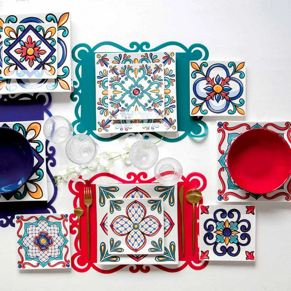 Wine or Water Goblet in Colored or Transparent Glass with Decorations, 12 Pieces - Rocca Viadurini