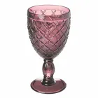 Wine or Water Goblet in Colored or Transparent Glass with Decorations, 12 Pieces - Rocca Viadurini