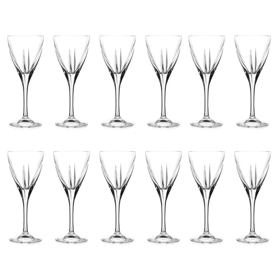 Liqueur Glasses in Colored or Transparent Eco Crystal 12 Pcs - Amalgam Viadurini
