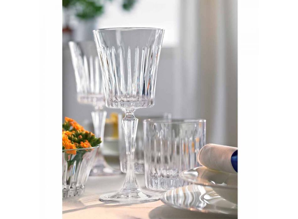 Luxury Wine and Cocktail Glasses Design in Eco Crystal 12 Pieces - Senzatempo Viadurini