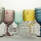 Colored Glass Decorated Goblets Water or Wine Service 12 Pieces - Mix Viadurini