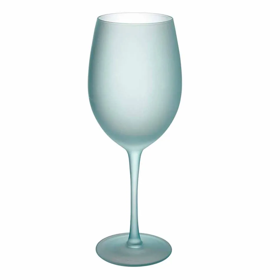 Colored Wine Glasses in Frosted Glass with Ice Effect, 12 Pieces - Autumn Viadurini