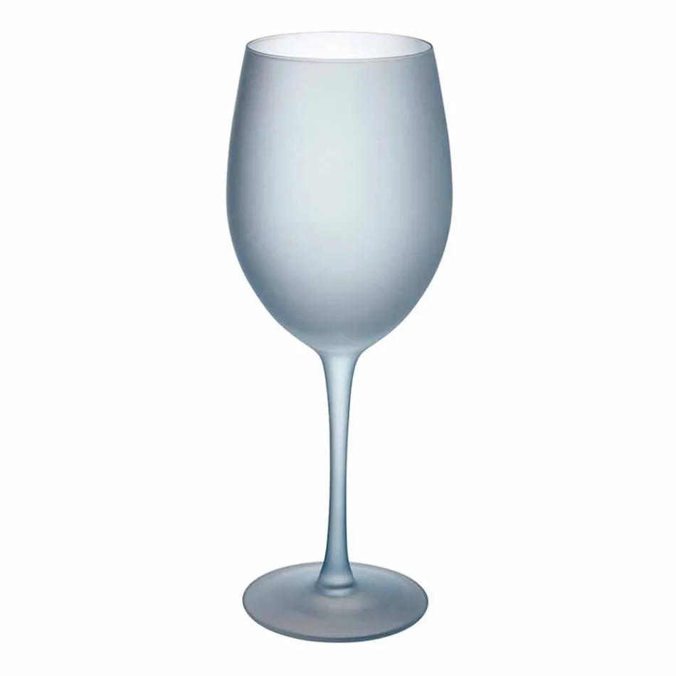 Colored Wine Glasses in Frosted Glass with Ice Effect, 12 Pieces - Autumn Viadurini