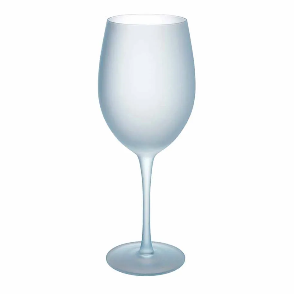 Colored Wine Glasses in Frosted Glass with Ice Effect, 12 Pieces - Autumn Viadurini