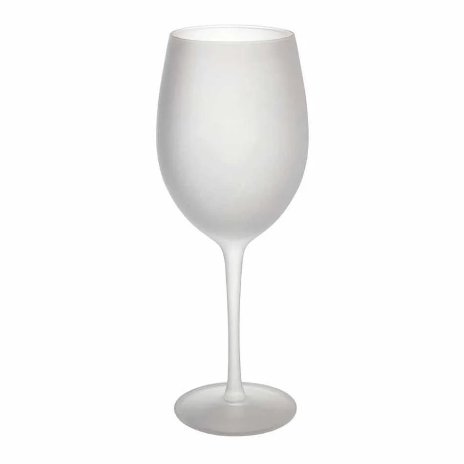 Colored Wine Glasses in Frosted Glass with Ice Effect, 12 Pieces - Autumn Viadurini