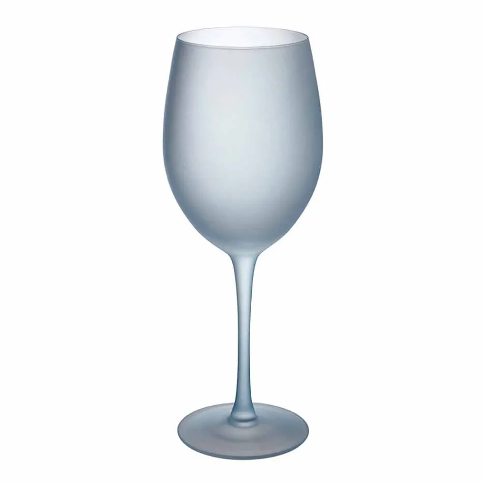 Colored Wine Glasses in Frosted Glass with Ice Effect, 12 Pieces - Autumn Viadurini