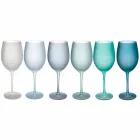 Colored Wine Glasses in Frosted Glass with Ice Effect, 12 Pieces - Autumn Viadurini
