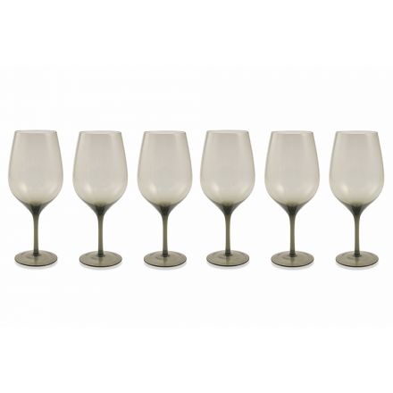 Wine Glasses in Colored Glass Gray, Purple or Aquamarine 12 Pieces - Aperi Viadurini