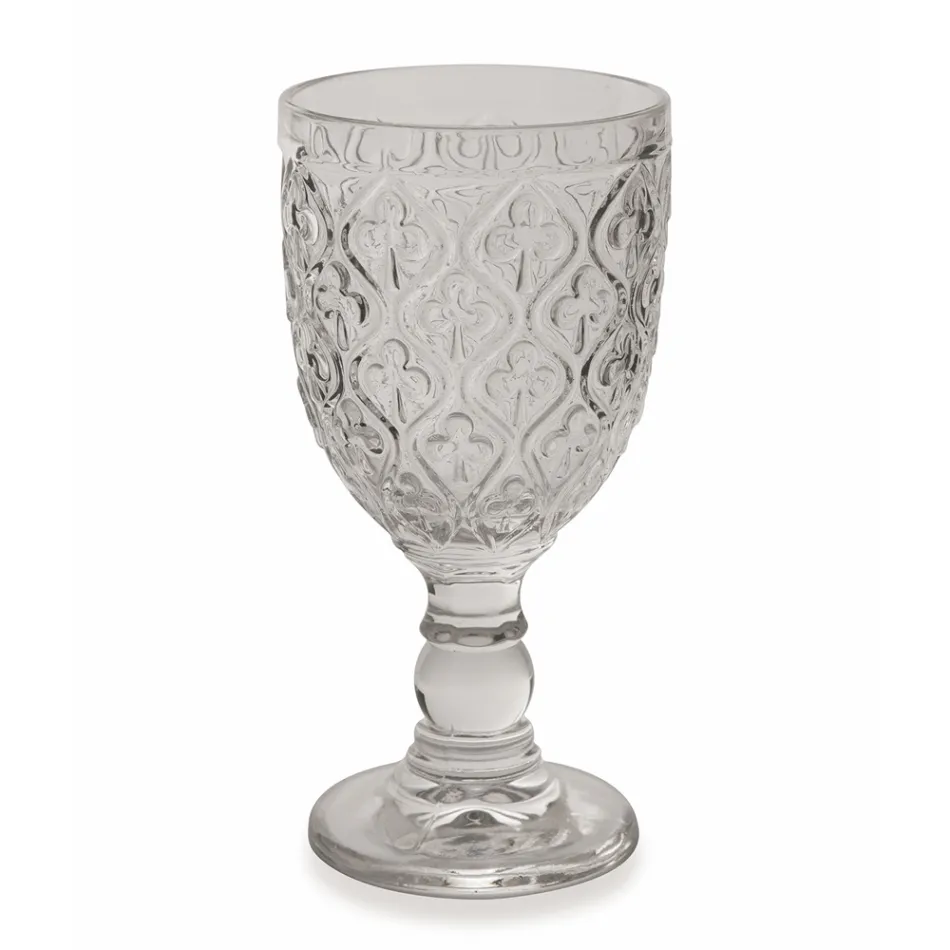 Wine or Water Goblets in Colored Glass and Arabesque Decoration 12 Pieces - Morocco Viadurini