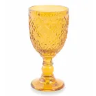 Wine or Water Goblets in Colored Glass and Arabesque Decoration 12 Pieces - Morocco Viadurini