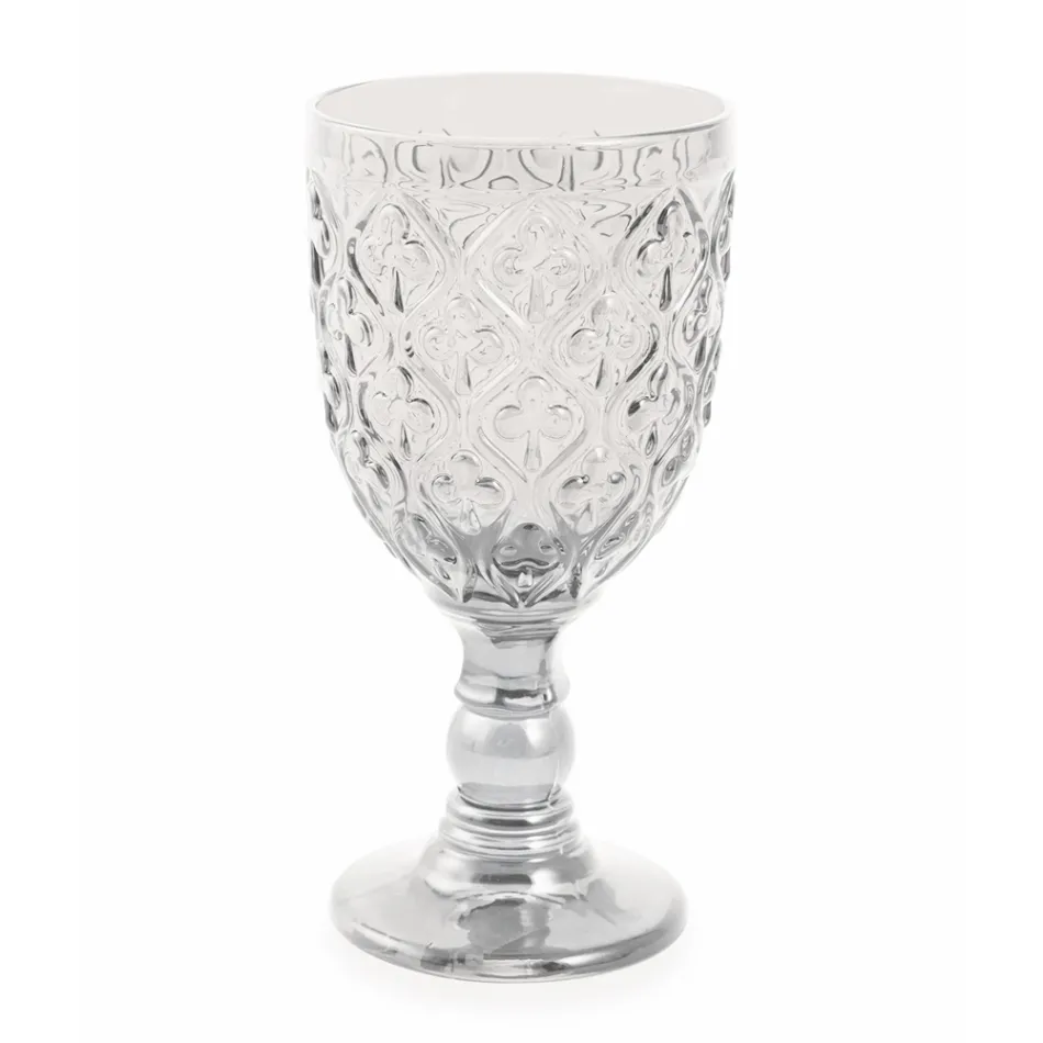 Wine or Water Goblets in Colored Glass and Arabesque Decoration 12 Pieces - Morocco Viadurini