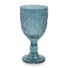 Wine or Water Goblets in Colored Glass and Arabesque Decoration 12 Pieces - Morocco Viadurini