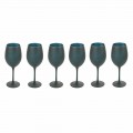 Red or White Wine Goblets in Black Glass Full Service 12 Pieces - Oronero