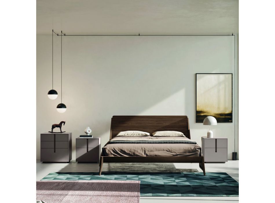 Complete Bedroom with 5 Elements in Modern Style Made in Italy - Savanna Viadurini