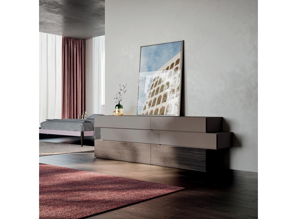Complete 6-Element Luxury Bedroom Made in Italy - Adige