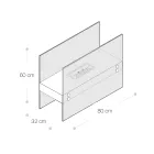 Bioethanol Floor Fireplace in White Metal and Tempered Glass - Timon Viadurini