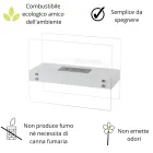 Bioethanol Floor Fireplace in White Metal and Tempered Glass - Timon Viadurini