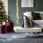 Bioethanol Floor Fireplace in White Metal and Tempered Glass - Timon Viadurini