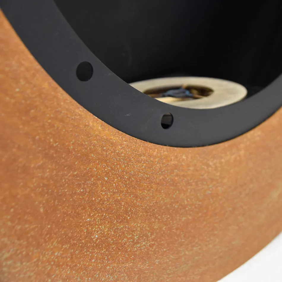 Wall Bioethanol Fireplace in Oval Design Painted Steel - Guiscard Viadurini