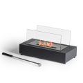 Table Bioethanol Fireplace in Tempered Glass and Black Metal - Fiandre