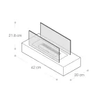 Table Bioethanol Fireplace in Tempered Glass and Black Metal - Fiandre Viadurini