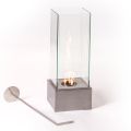 Floor Bioethanol Fireplace in Tempered Glass with Metal Base - Ziggy