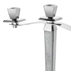 Luxury 3-Row Candelabra in Silver Metal with Glitter - Sbrillo Viadurini