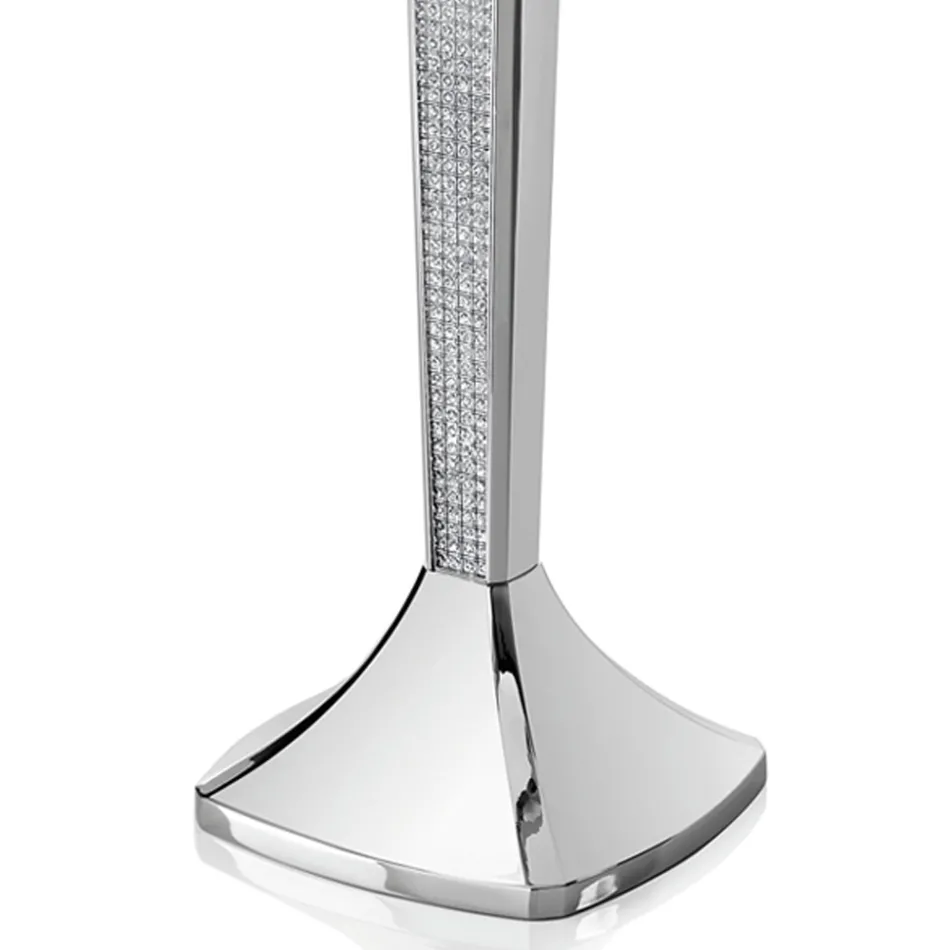 Luxury 3-Row Candelabra in Silver Metal with Glitter - Sbrillo Viadurini