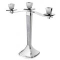 Luxury 3 Armed Candelabra in Silver Metal with Glitter - Sbrillo
