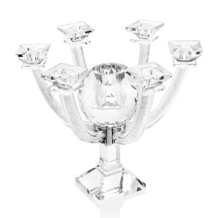 Crystal candelabra with rhinestones 7-flame design Italian luxury - Maike Viadurini