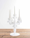 Renaissance design tall candle-holder, 5 arms in plexiglass, Aragona
