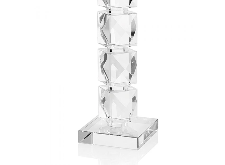 Luxury Geometric Design Crystal Candlestick Made in Italy - Engarda Viadurini