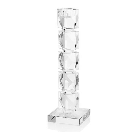 Luxury Geometric Design Crystal Candlestick Made in Italy - Engarda Viadurini
