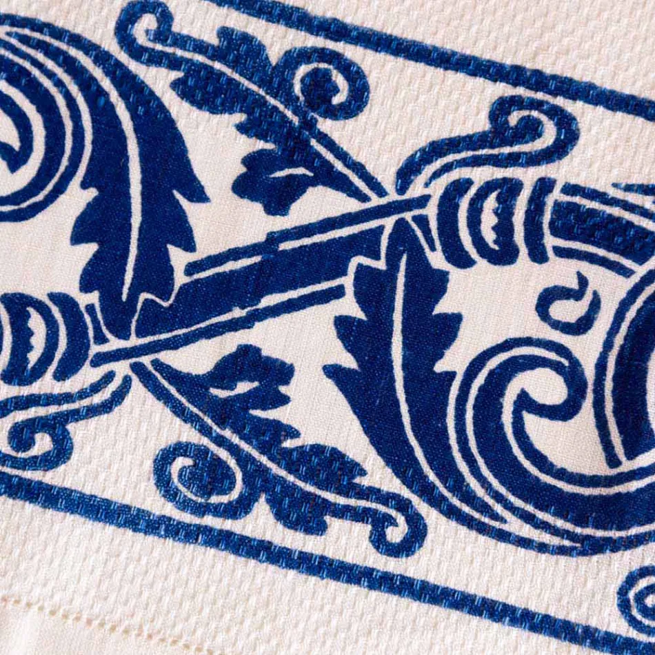 Linen Canvas of Italian Craftsmanship with Hand Printed Design - Trademarks Viadurini