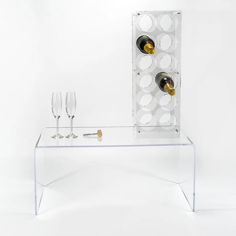 Transparent Plexiglass Bottle Holder Made in Italy - Whines Viadurini