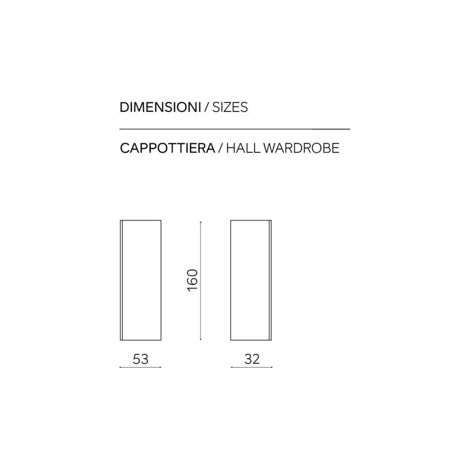 Lacquered Melamine Coat Rack with MDF Door and Internal Shelf - Lunis Viadurini