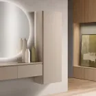 Lacquered Melamine Coat Rack with MDF Door and Internal Shelf - Lunis Viadurini